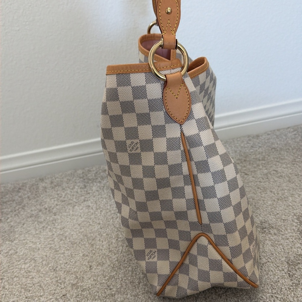 AUTHENTIC LOUIS VUITTON Damier Azur Delightful MM Rose Ballerine - Picture 6 of 16